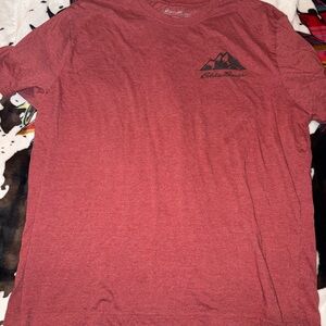 Eddie Bauer Red Short Sleeve Tee Nature Design